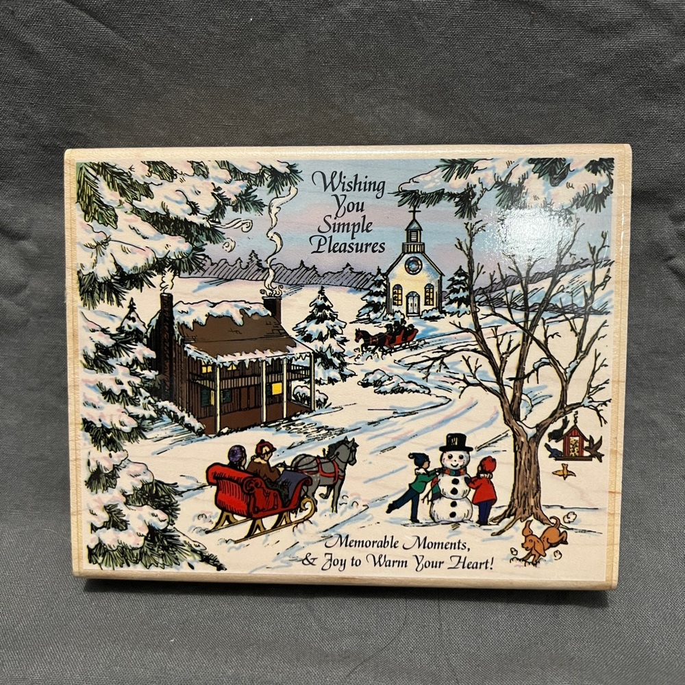 Stampabilities Winter Wish Large Rubber Stamp